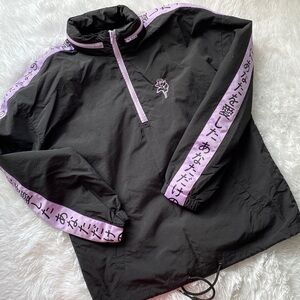 Samii & Ryan lilac and black windbreaker half zip jacket